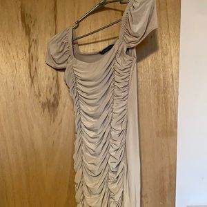 Tan ruffled dress